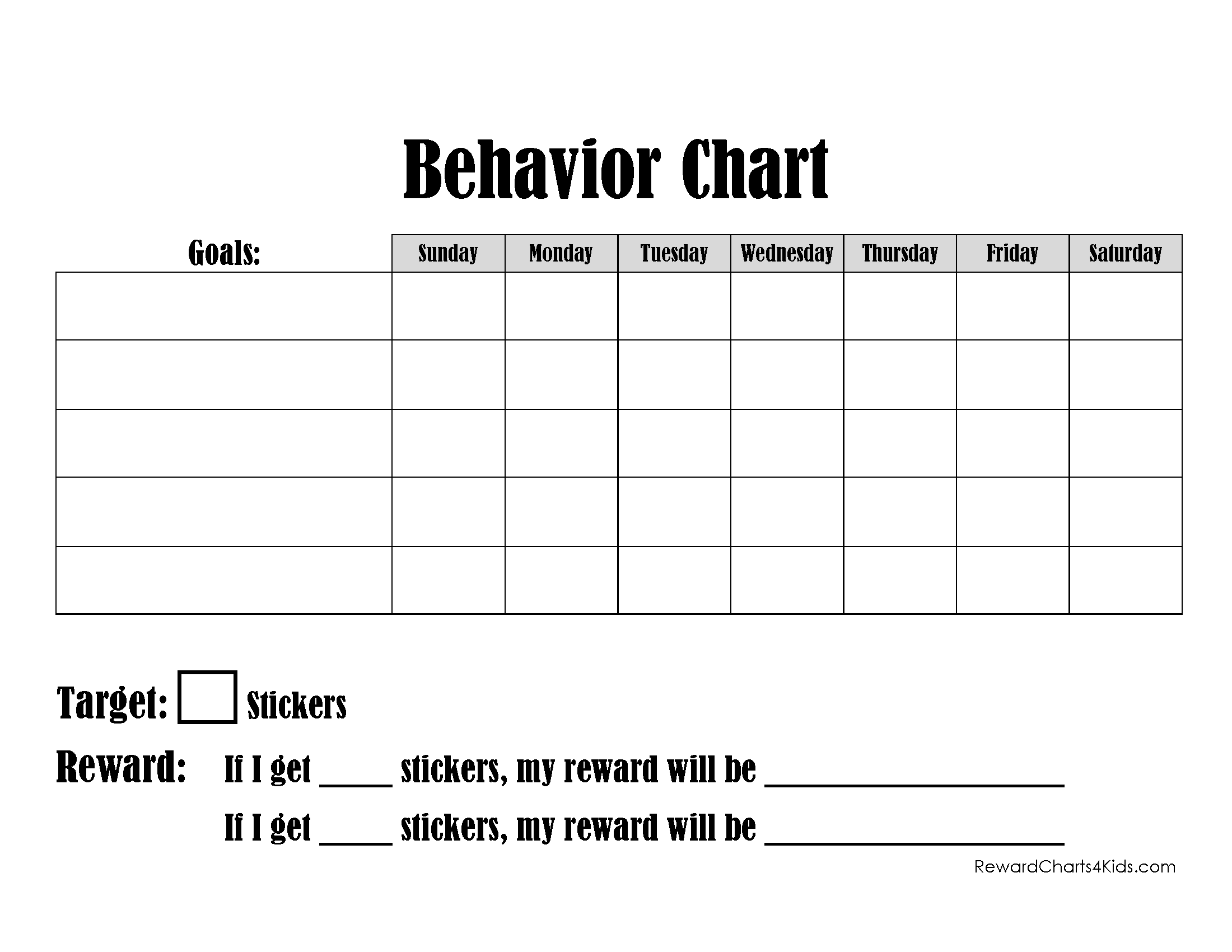 free printable adhd behavior charts