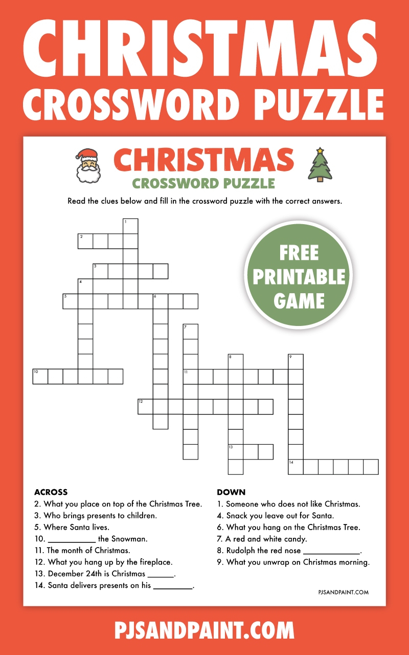 christmas crossword free printable