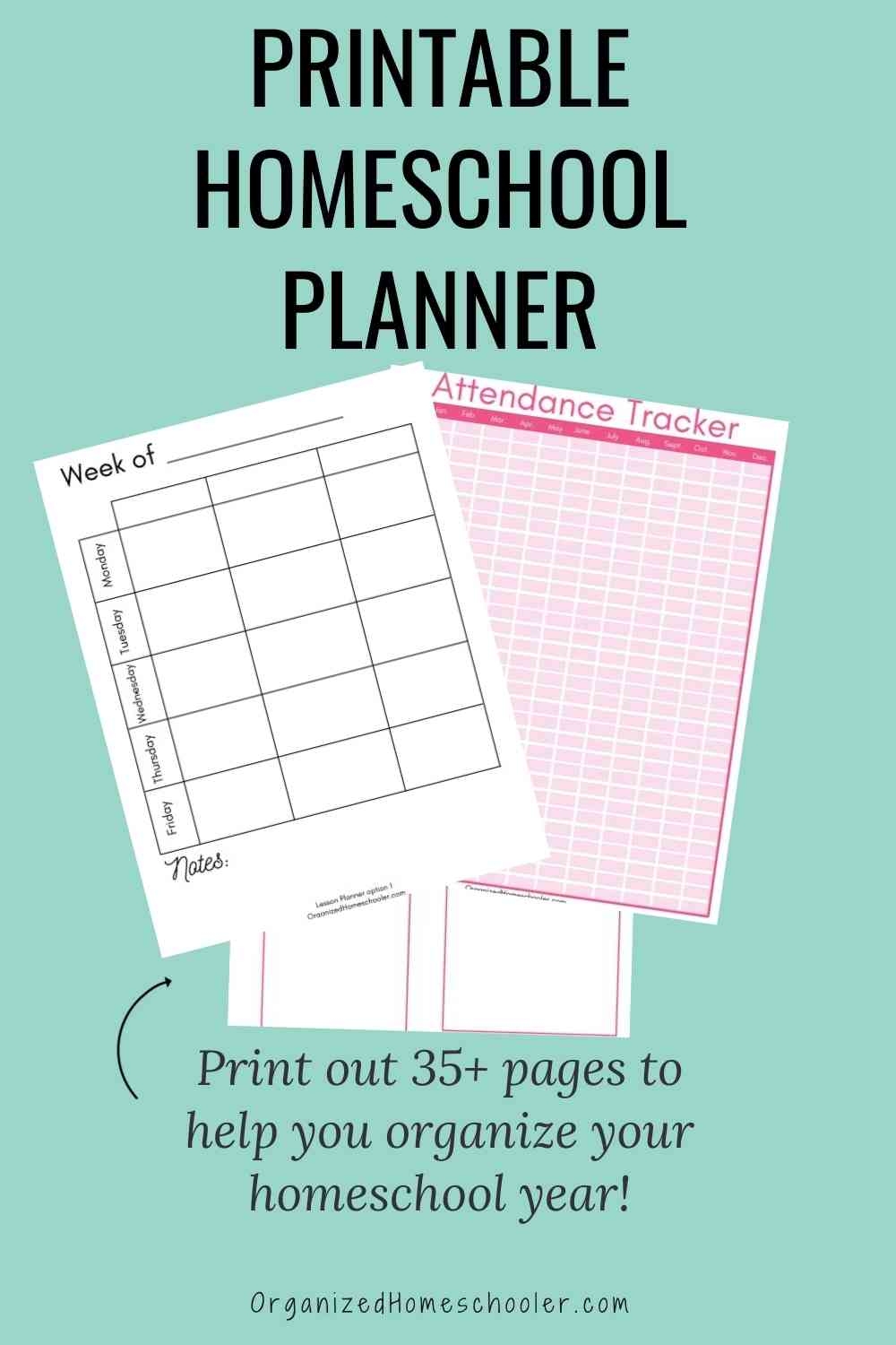 free printable homeschool planner