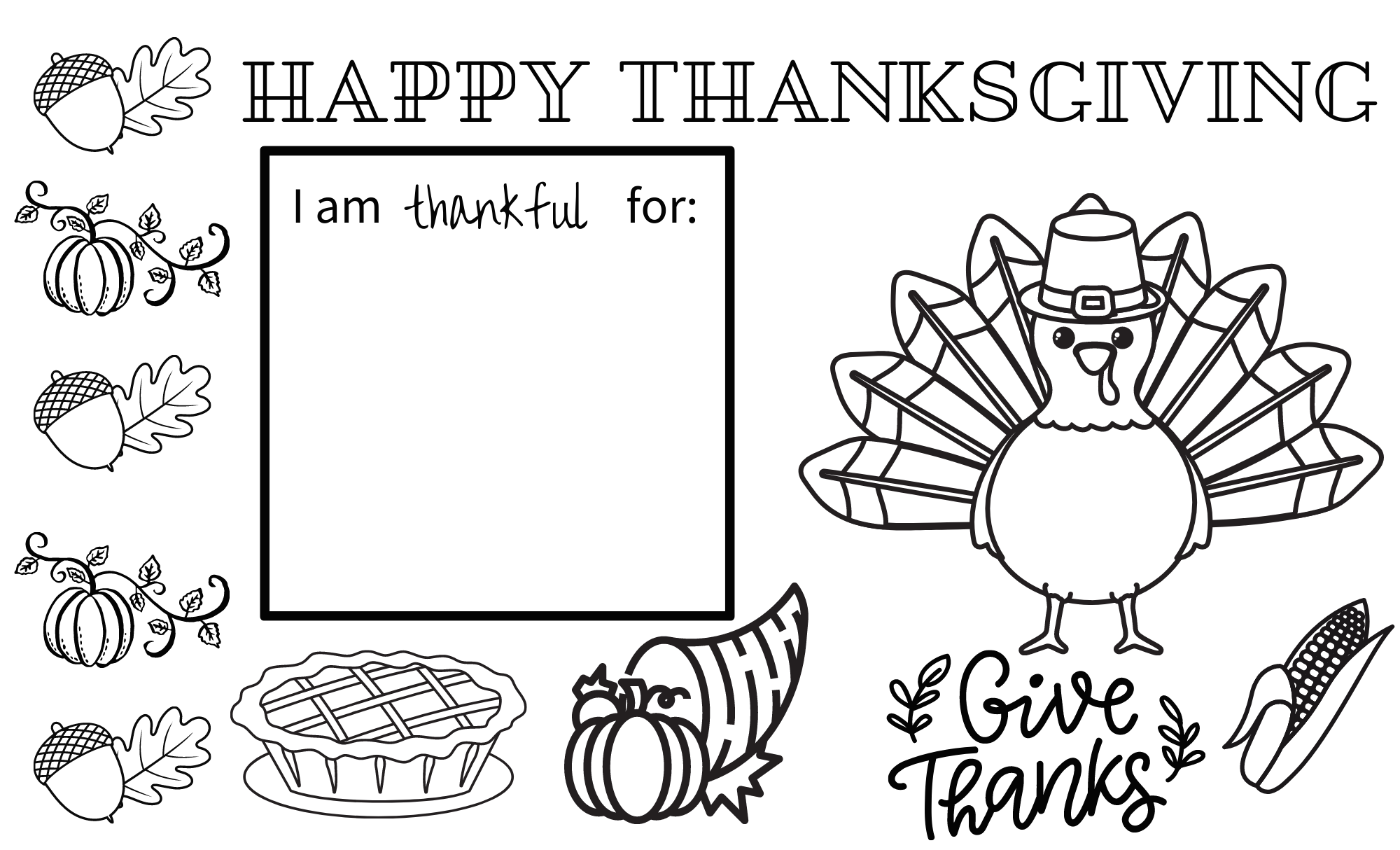 free thanksgiving placemat printables