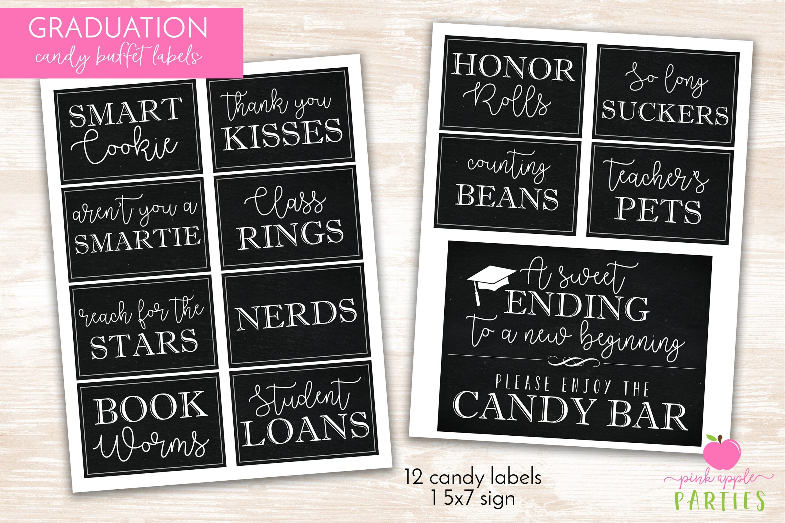 free printable graduation candy buffet signs