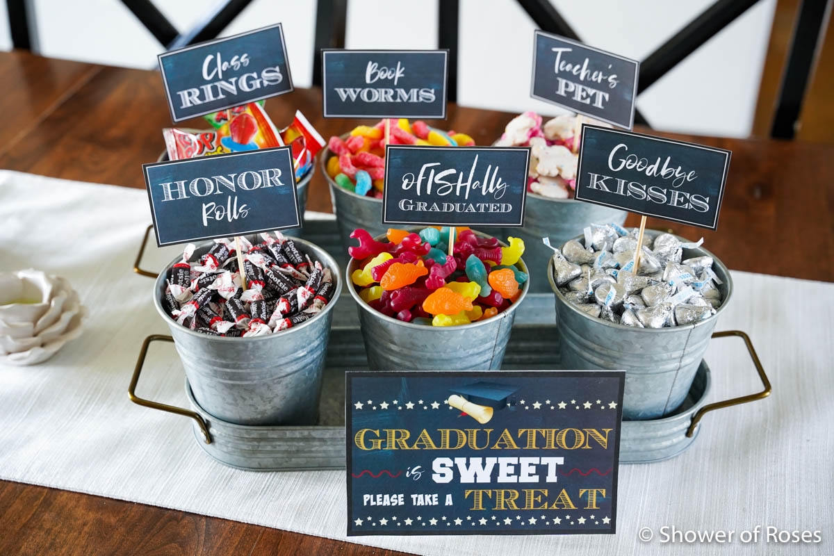 free printable graduation candy buffet signs