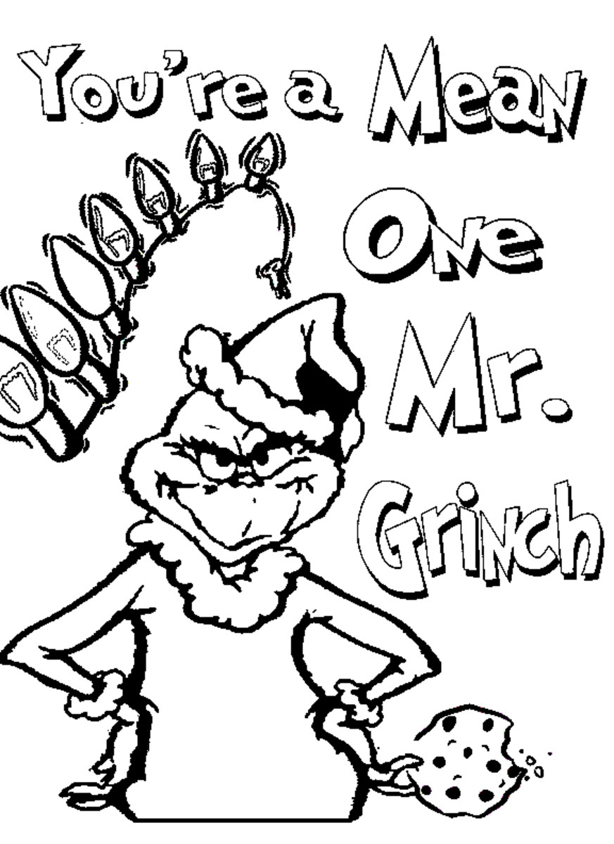 free printable grinch coloring page