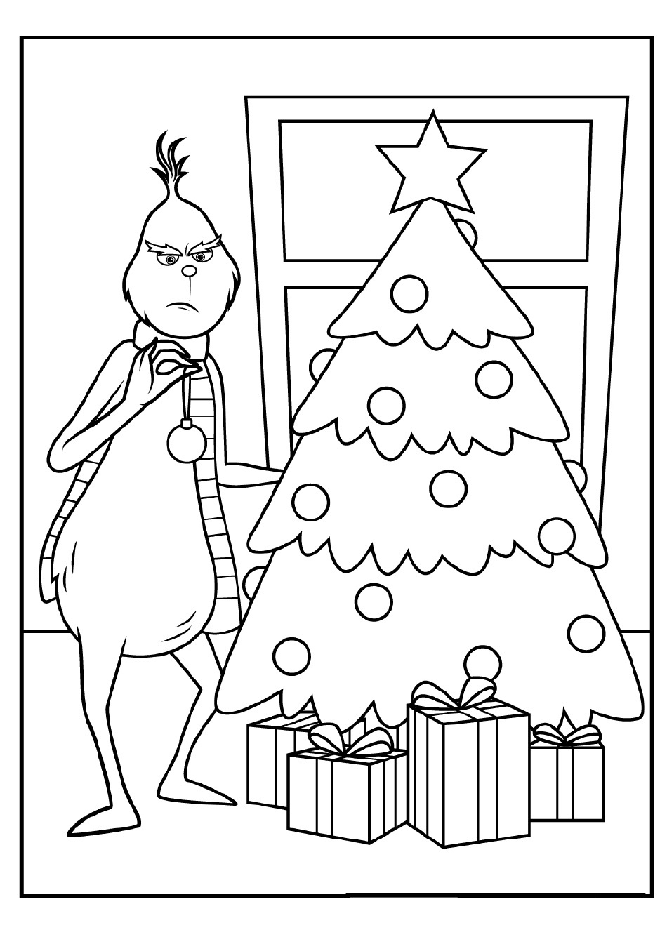 free printable grinch coloring page