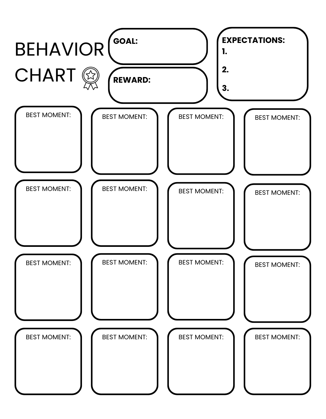 free printable adhd behavior charts