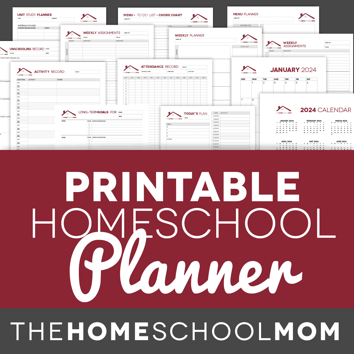 free printable homeschool planner