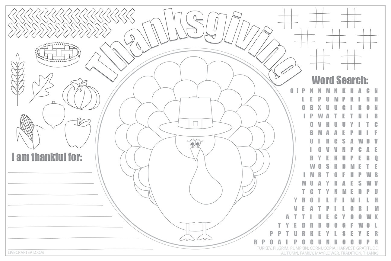 free thanksgiving placemat printables