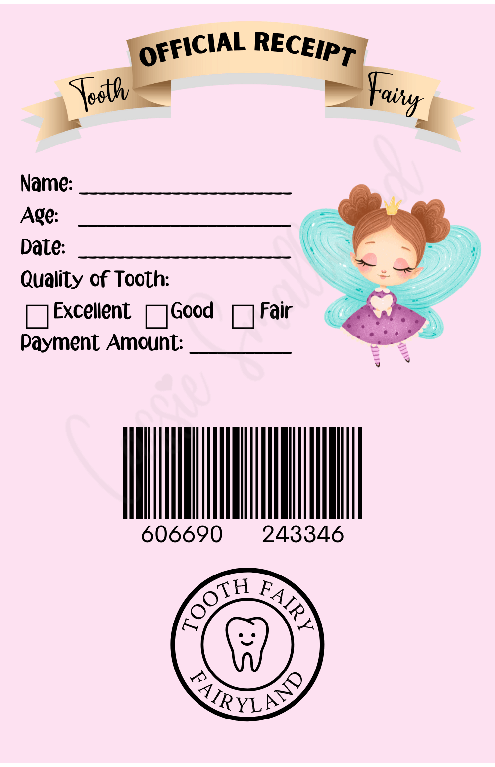 free tooth fairy receipt printable