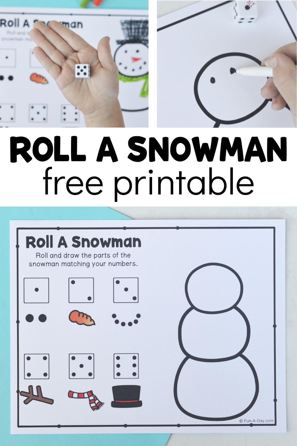 roll a snowman game free printable