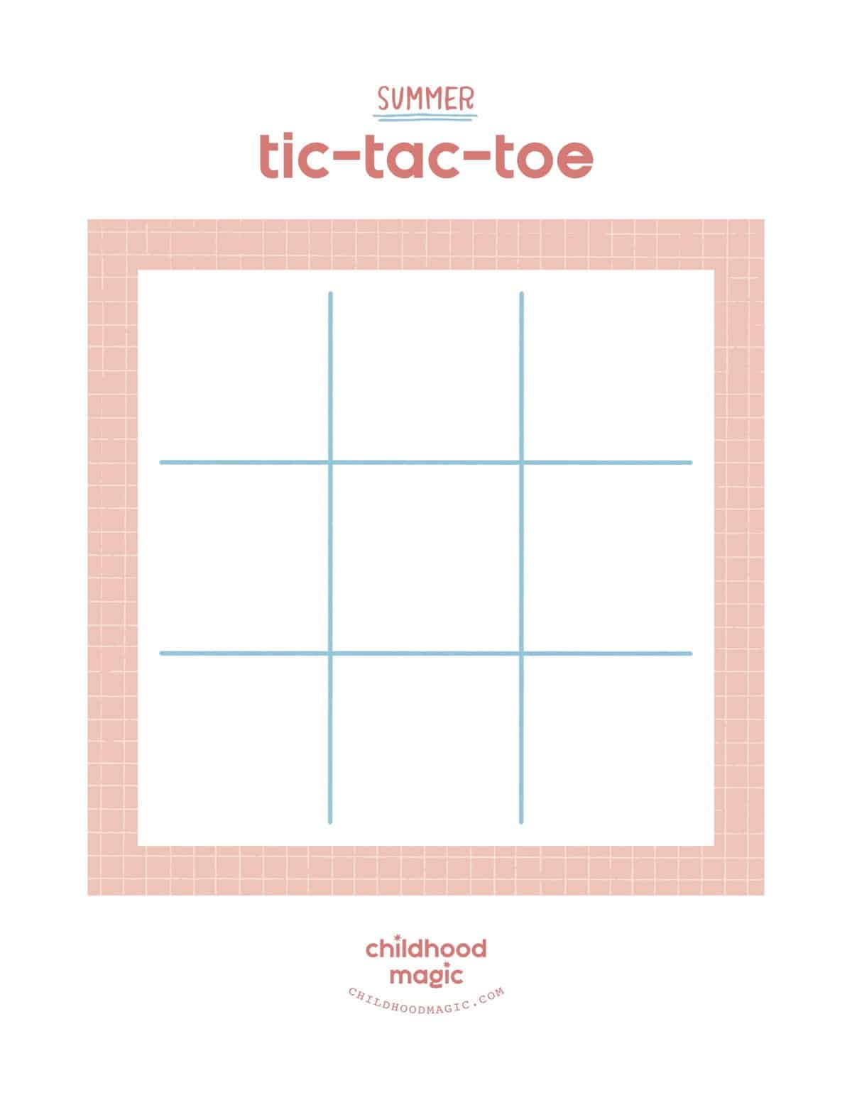 free printable tic tac toe game