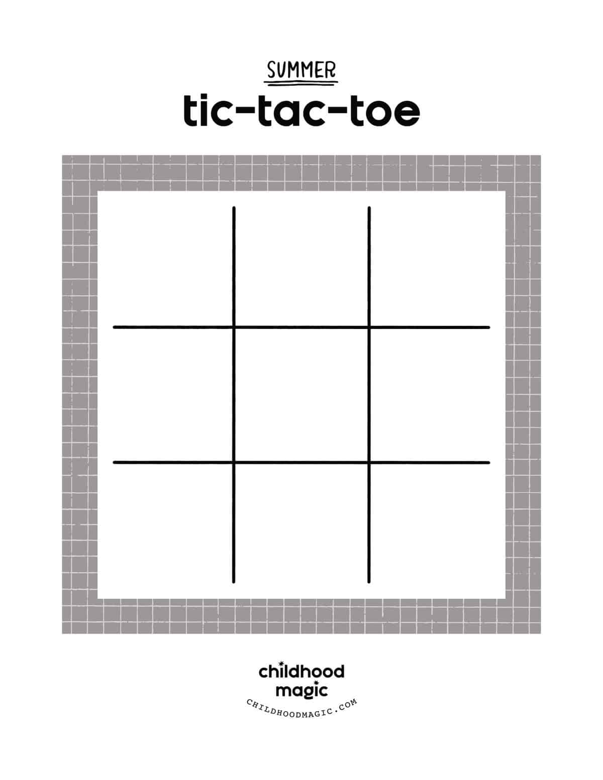 free printable tic tac toe game