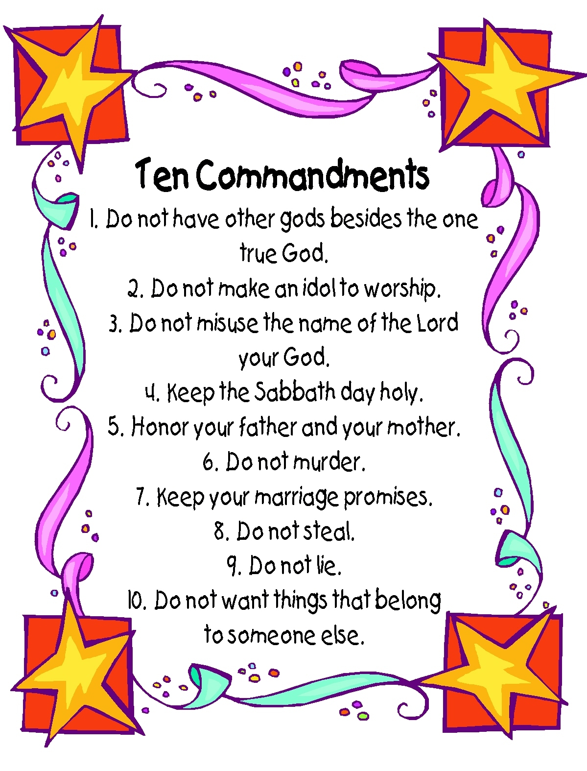 10 commandments printable free