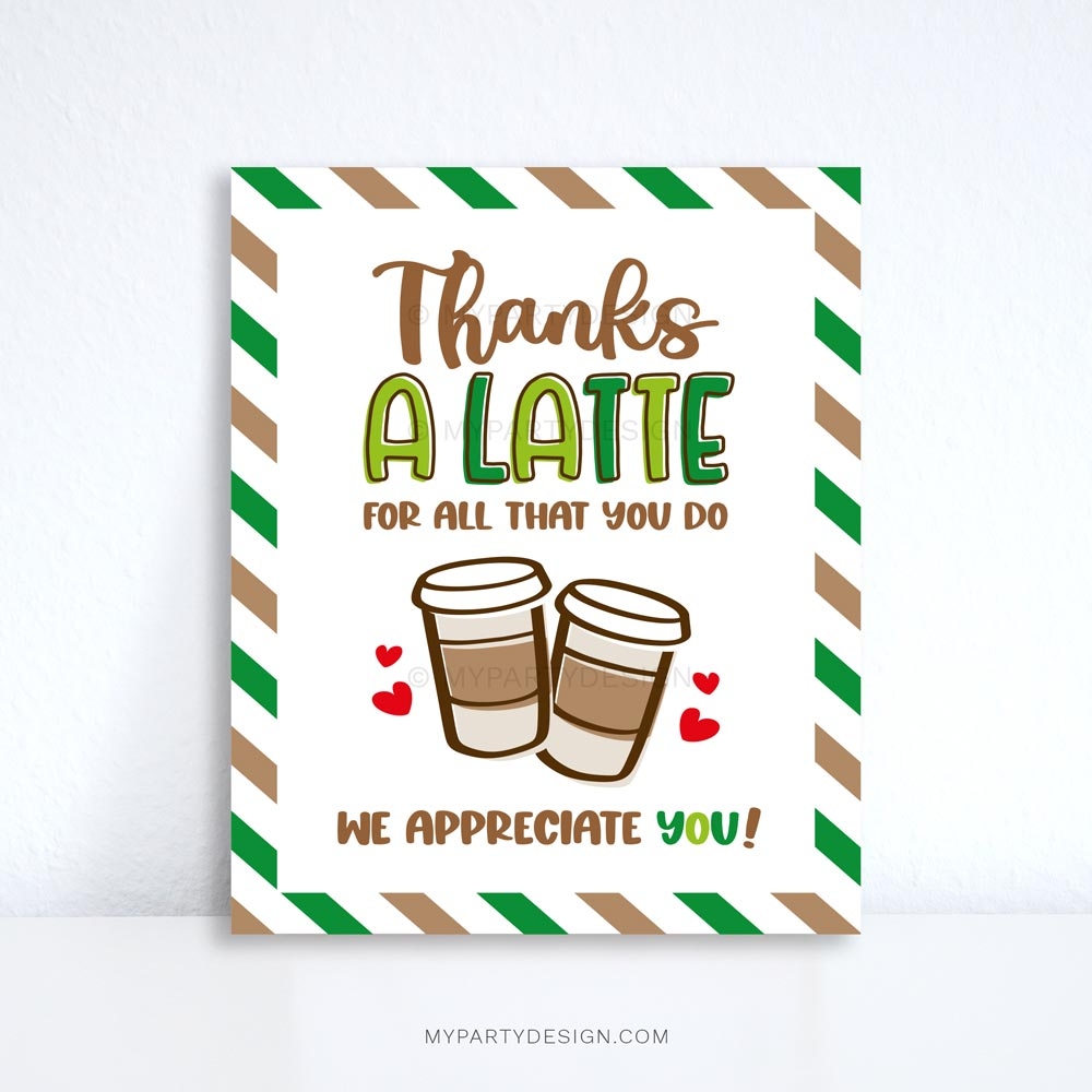free printable thanks a latte