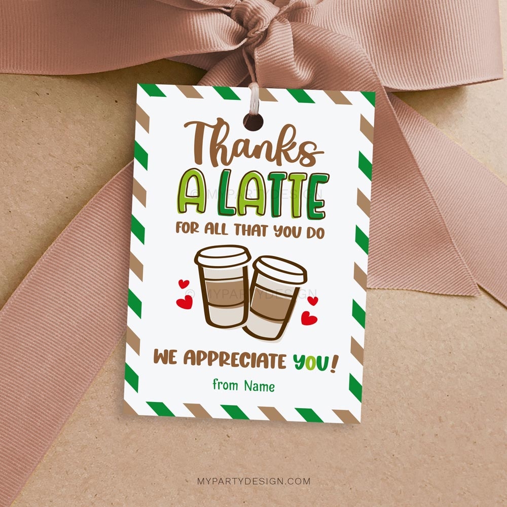 free printable thanks a latte