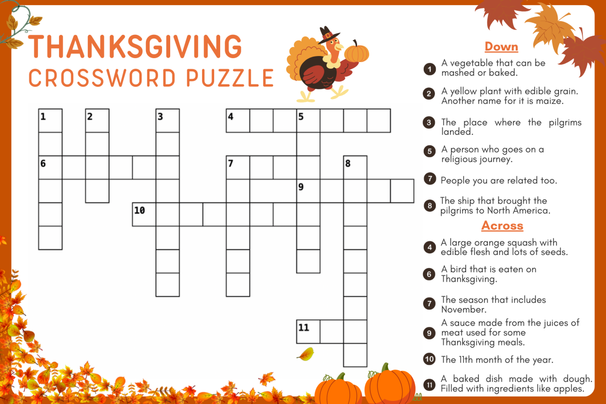 thanksgiving crossword free printable