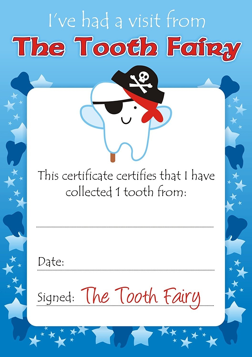 free tooth fairy certificate printable