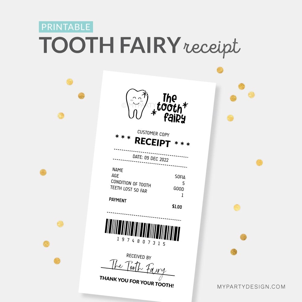 free tooth fairy receipt printable