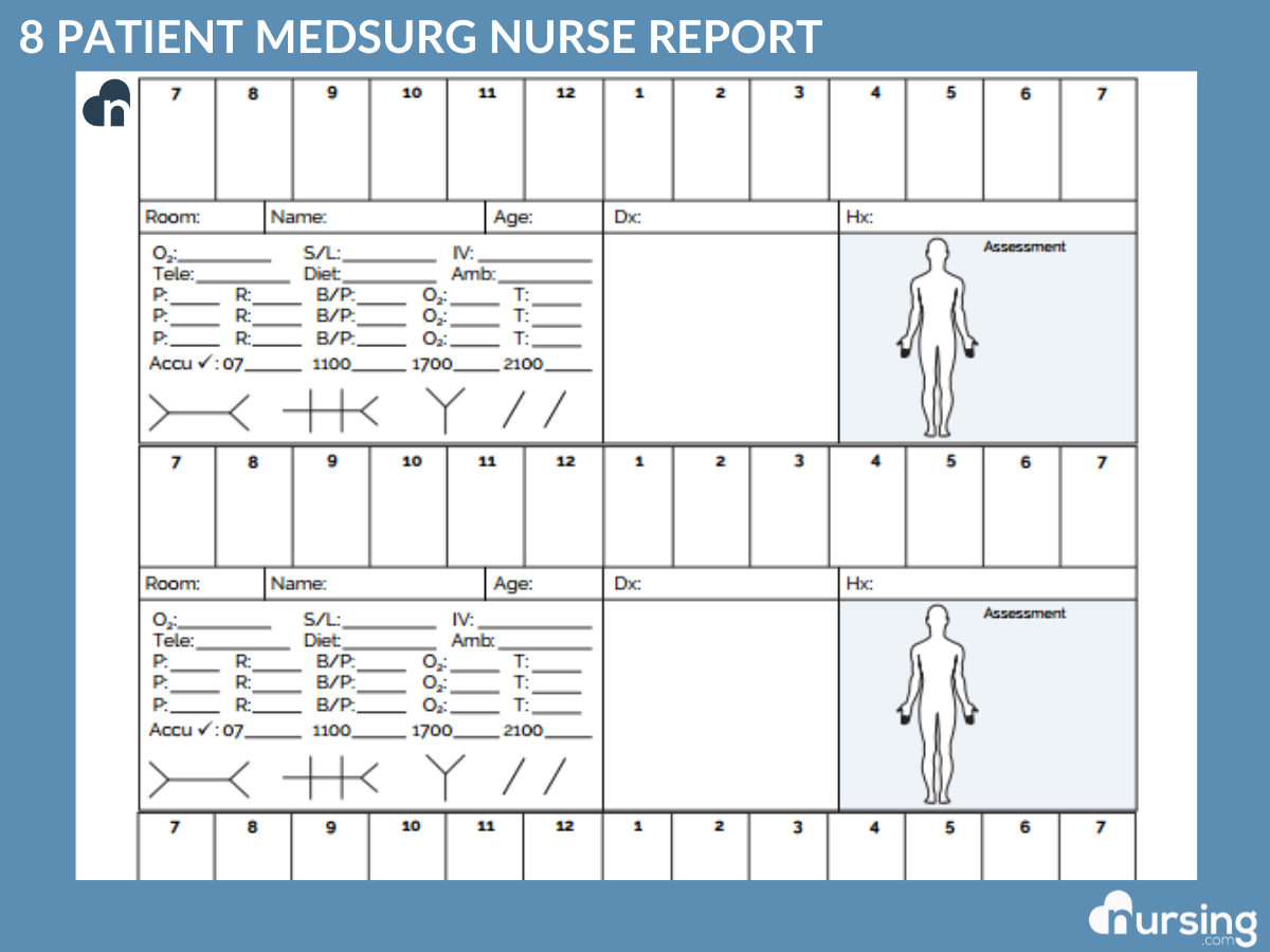 free printable nurse report sheets