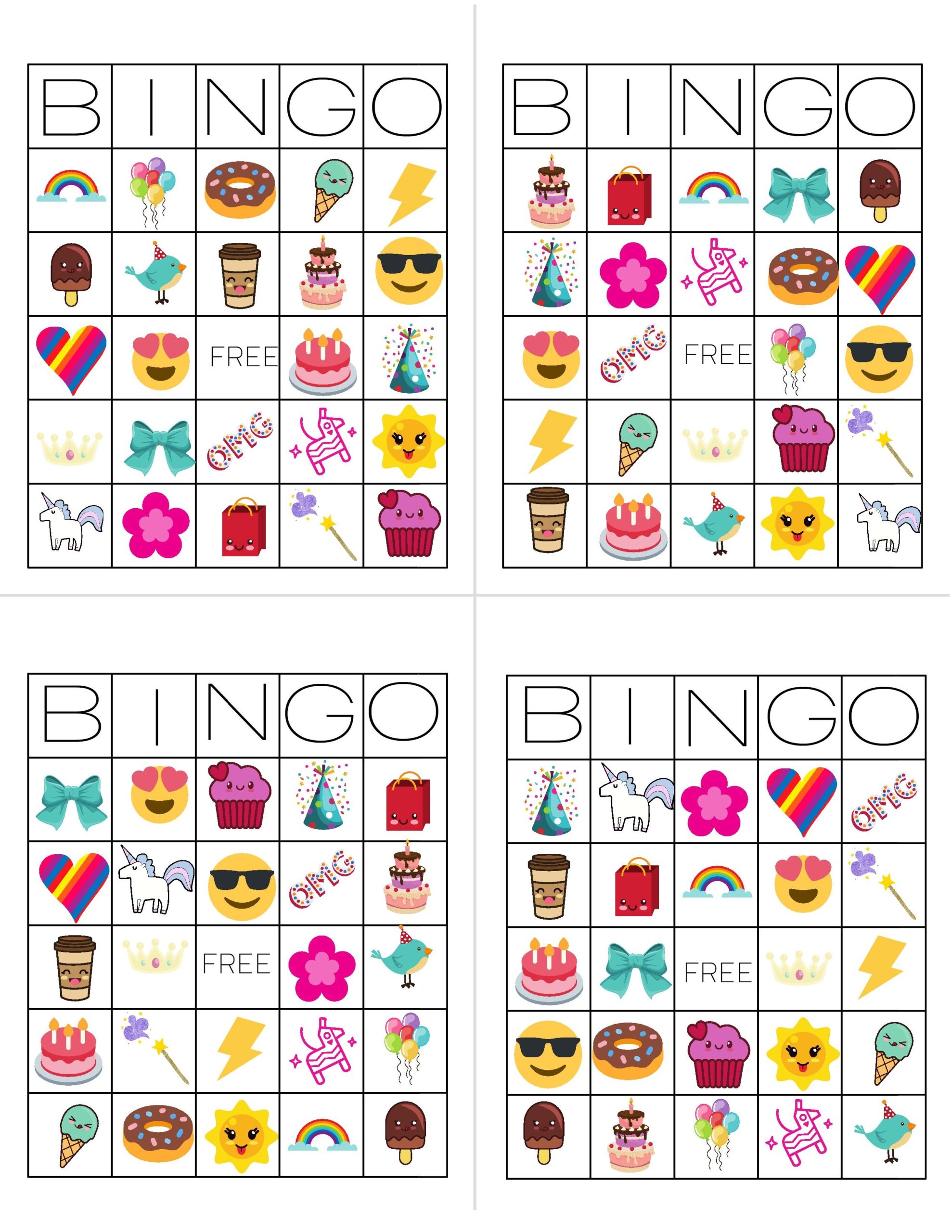 free printable birthday bingo