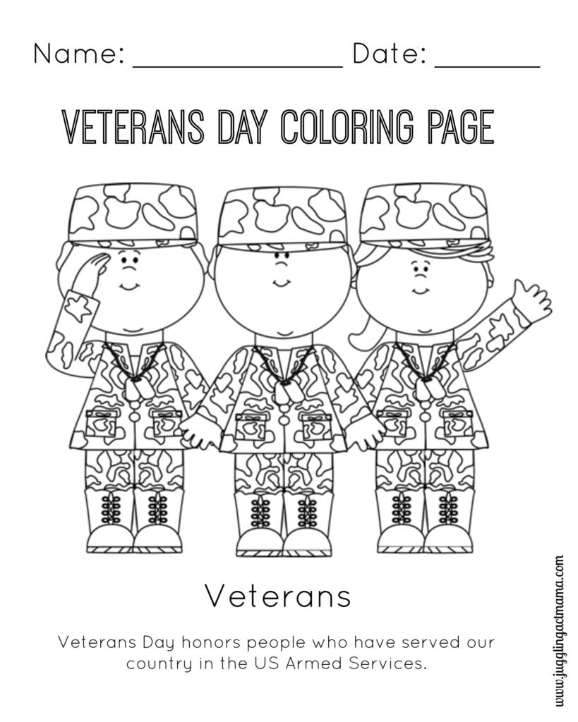 free printable veterans day coloring pages