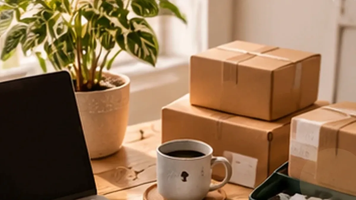 Warm organized lifestyle scene for affiliate marketing & content publishing printables