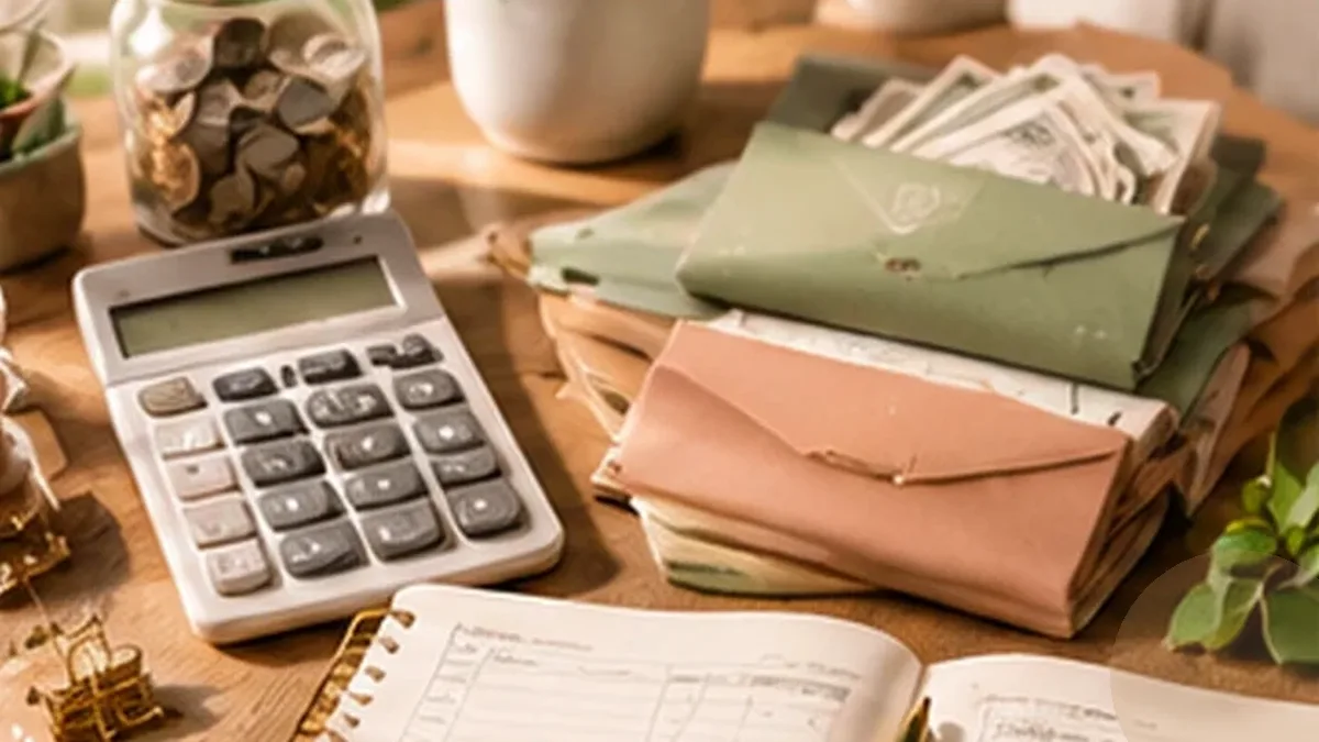Warm organized lifestyle scene for debt payoff & credit goals printables
