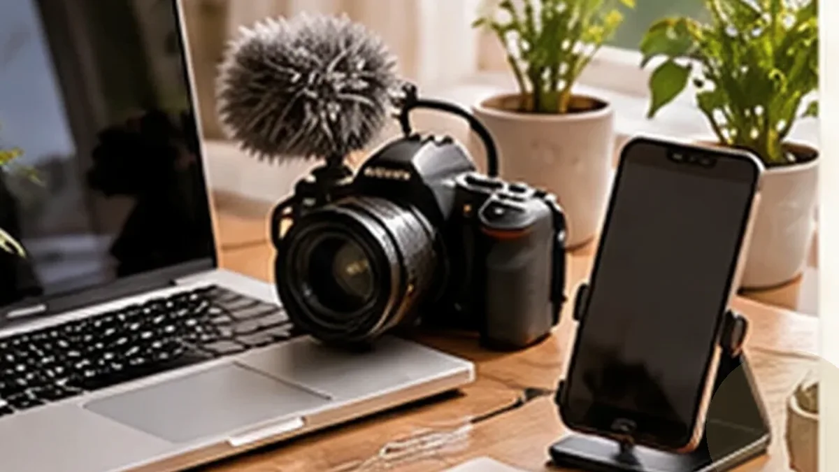 Warm organized lifestyle scene for email marketing & newsletter planning printables