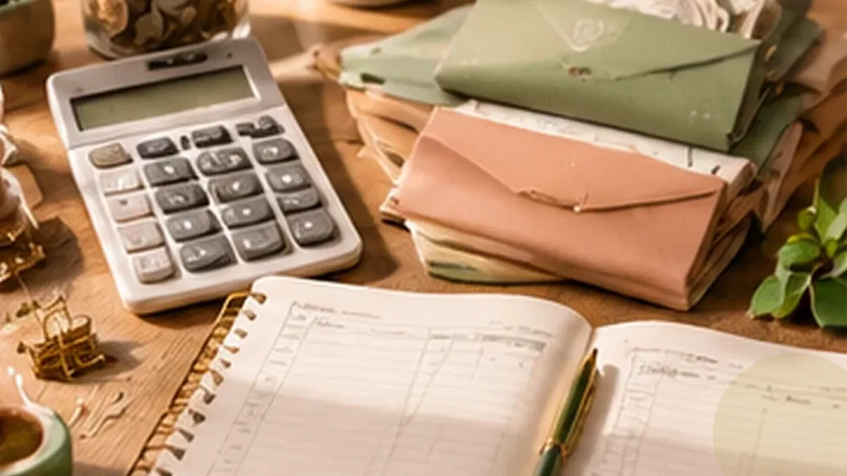 Warm organized lifestyle scene for family & household budgeting printables