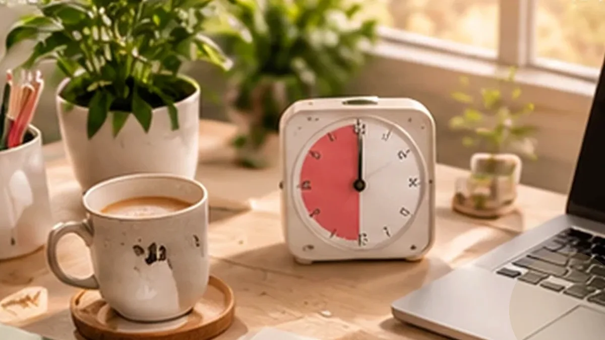 Warm organized lifestyle scene for goal setting & 90-day planning printables