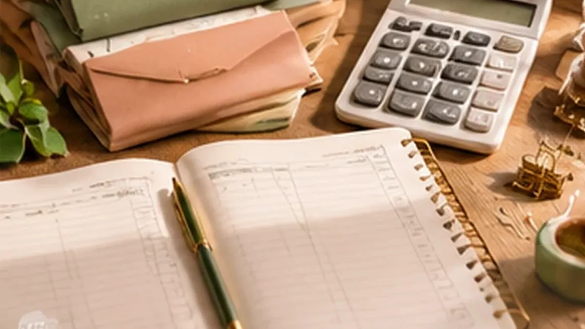 Warm organized lifestyle scene for holiday & gift budgeting printables
