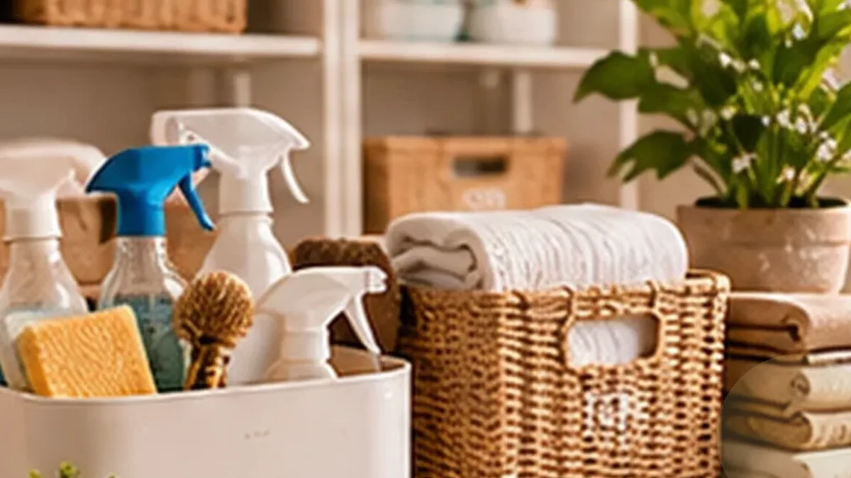 Warm organized lifestyle scene for home maintenance & repairs printables