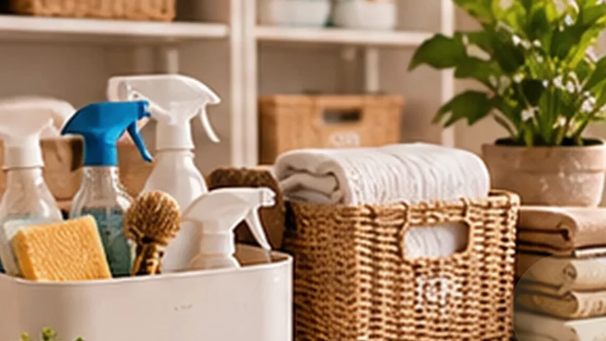 Warm organized lifestyle scene for home renovation & diy projects printables