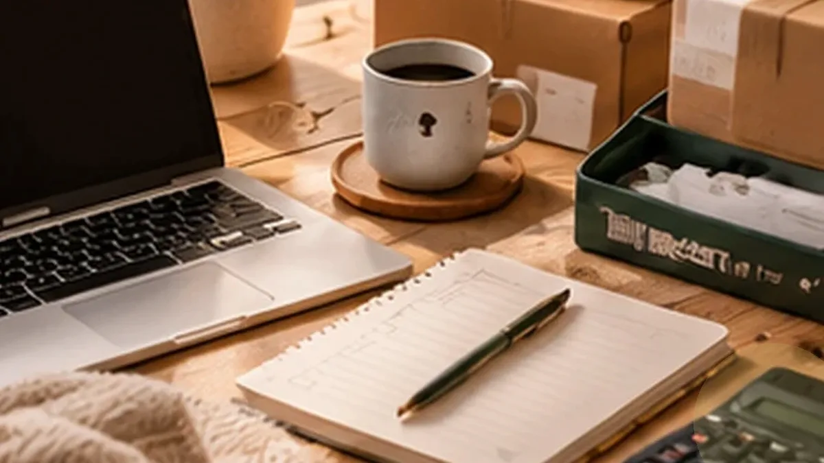 Warm organized lifestyle scene for job search & career development printables