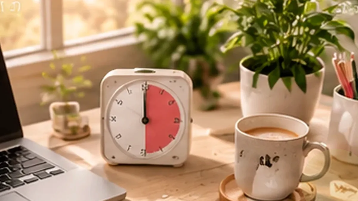 Warm organized lifestyle scene for student productivity & study planning printables