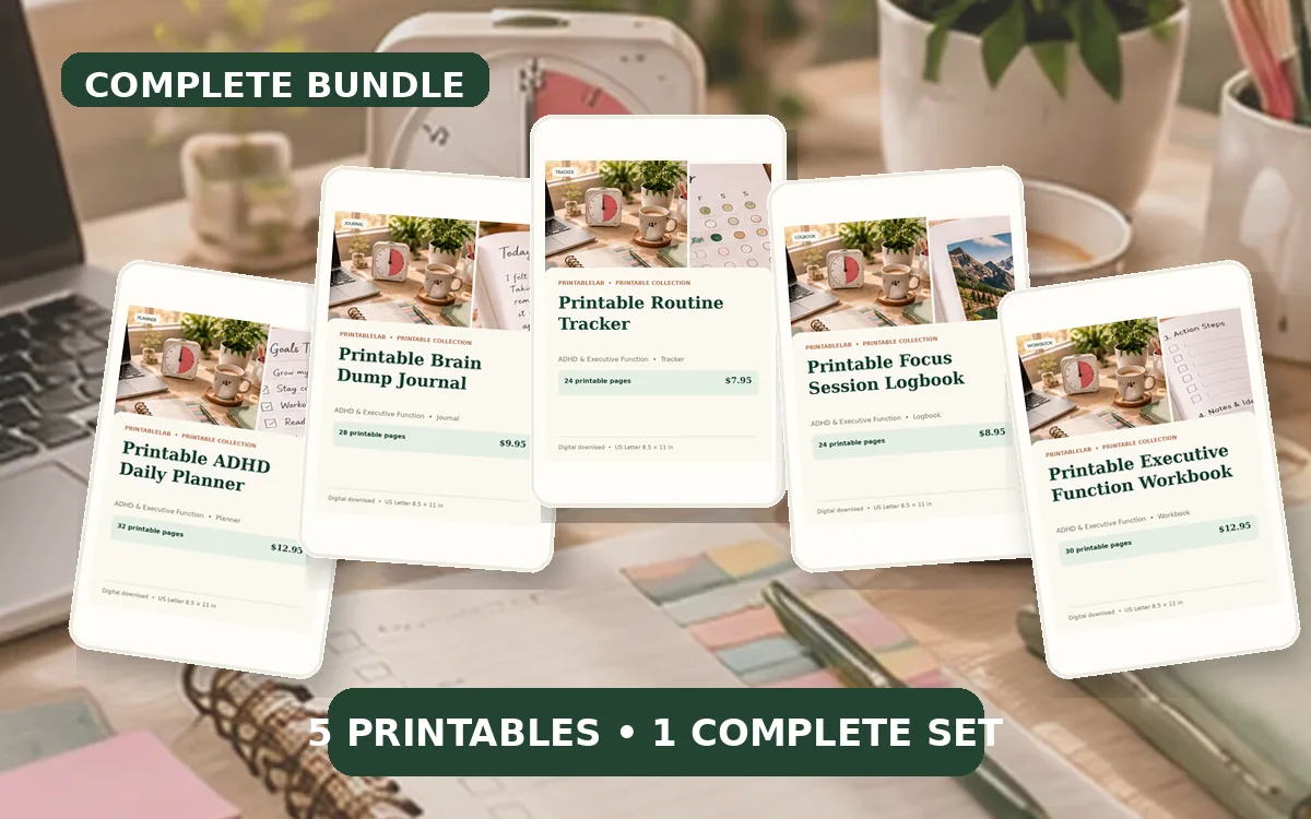 Complete ADHD & Executive Function Printable Bundle cover