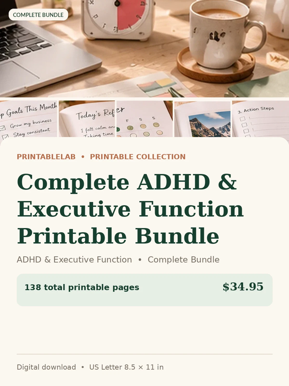 Complete ADHD & Executive Function Printable Bundle preview 1