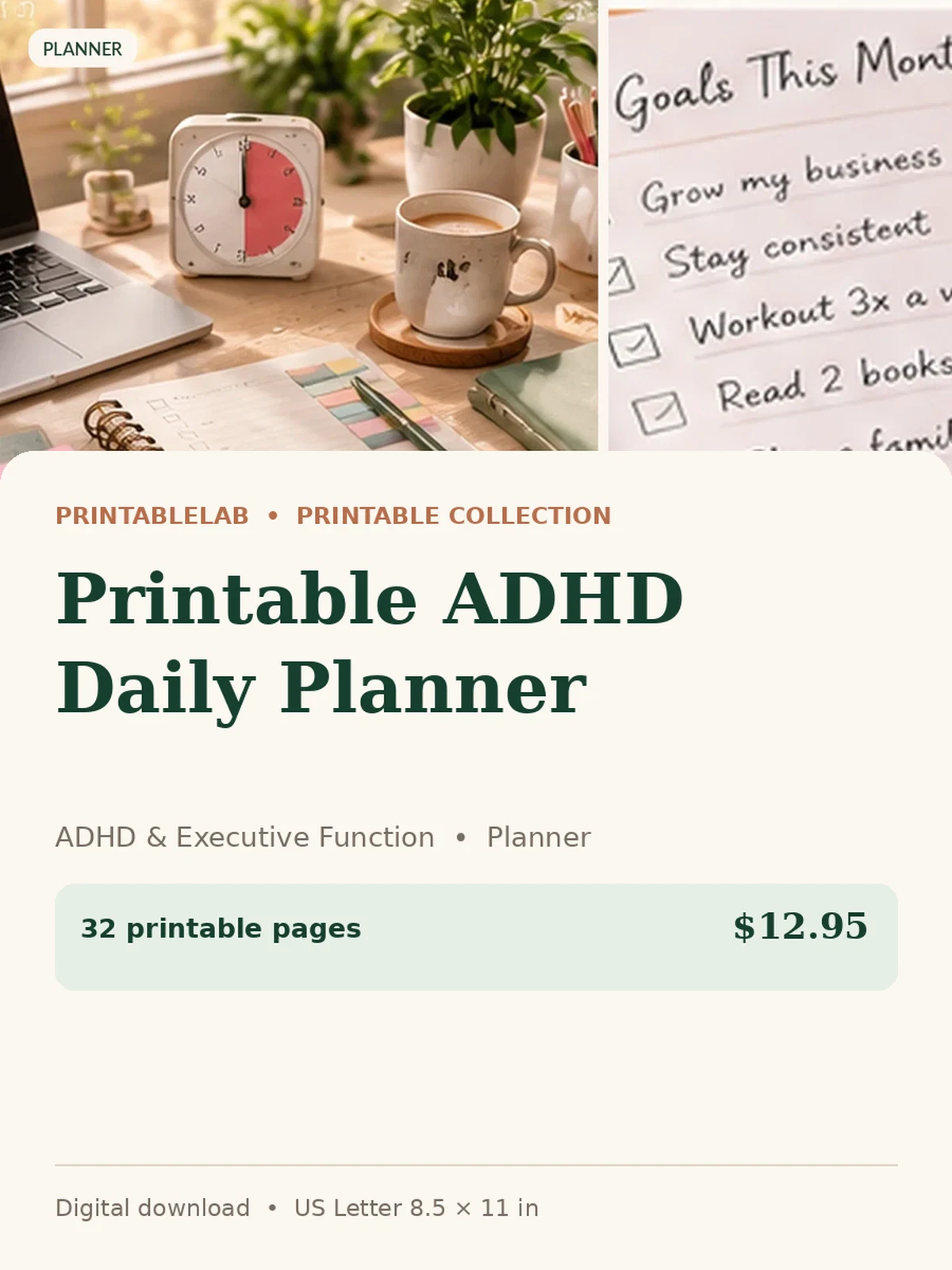 Printable ADHD Daily Planner preview 1