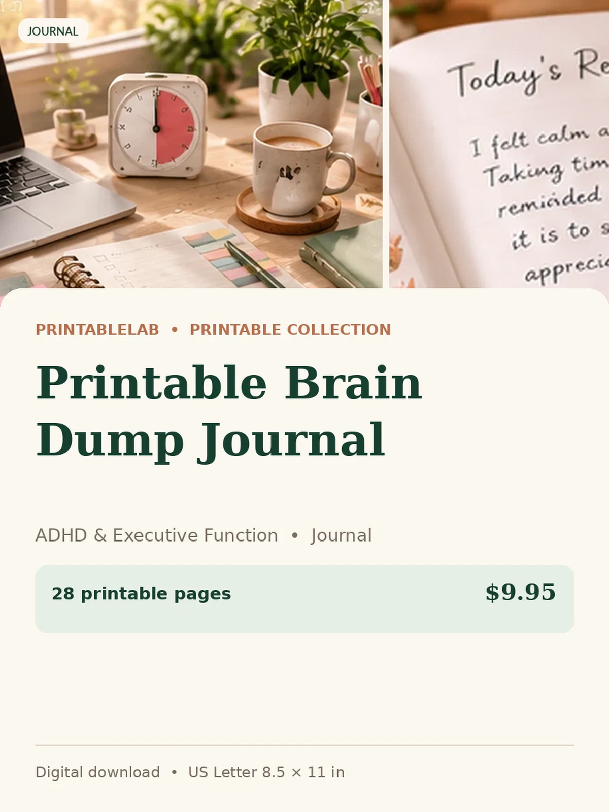 Printable Brain Dump Journal preview 1