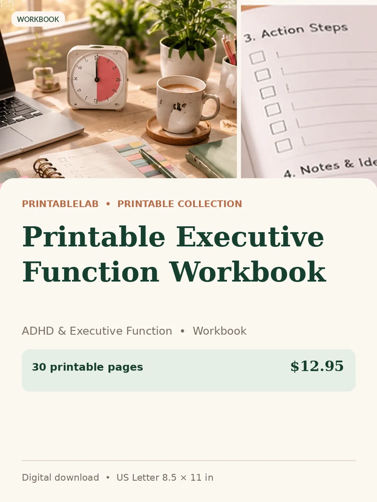 Printable Executive Function Workbook preview 1