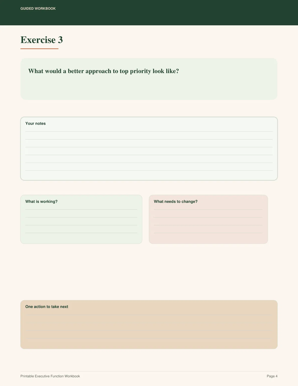 Printable Executive Function Workbook preview 3