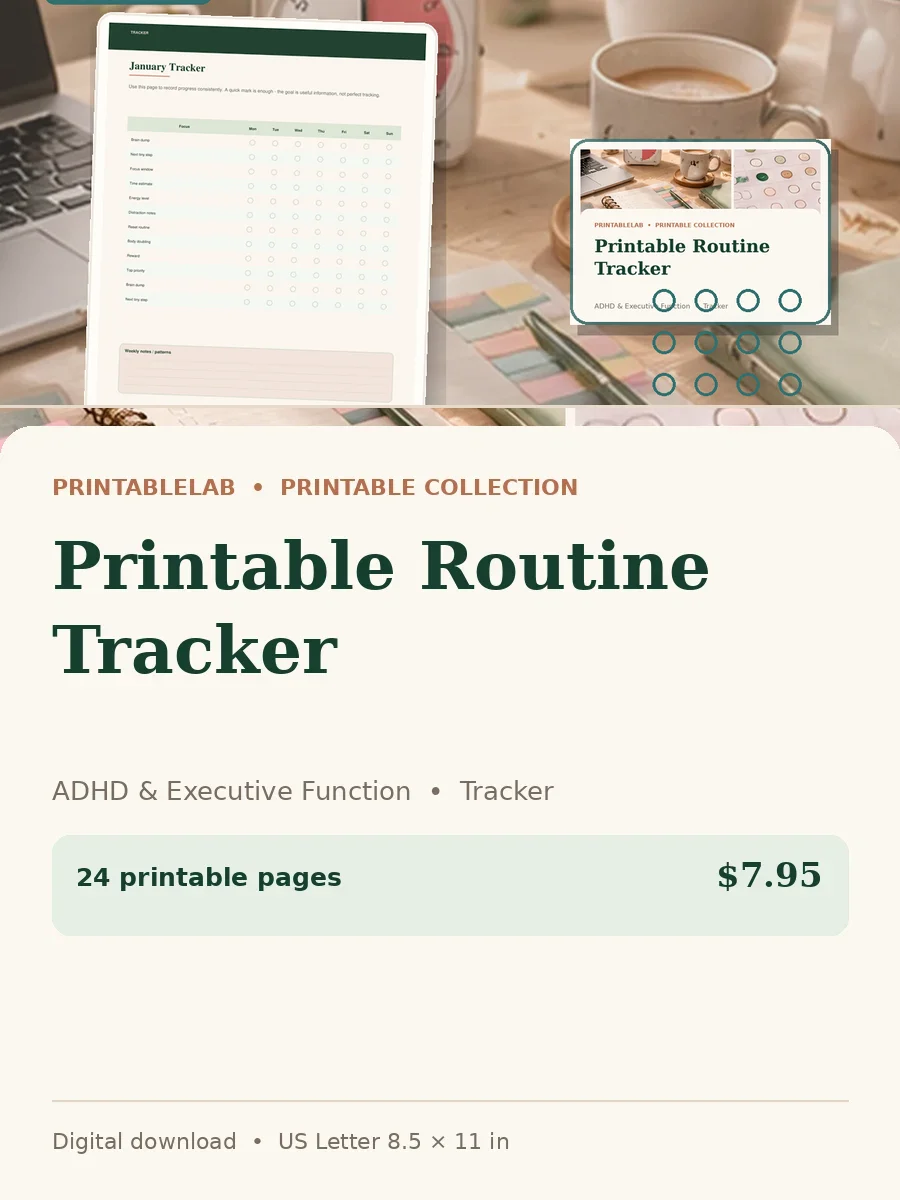 Printable Routine Tracker cover