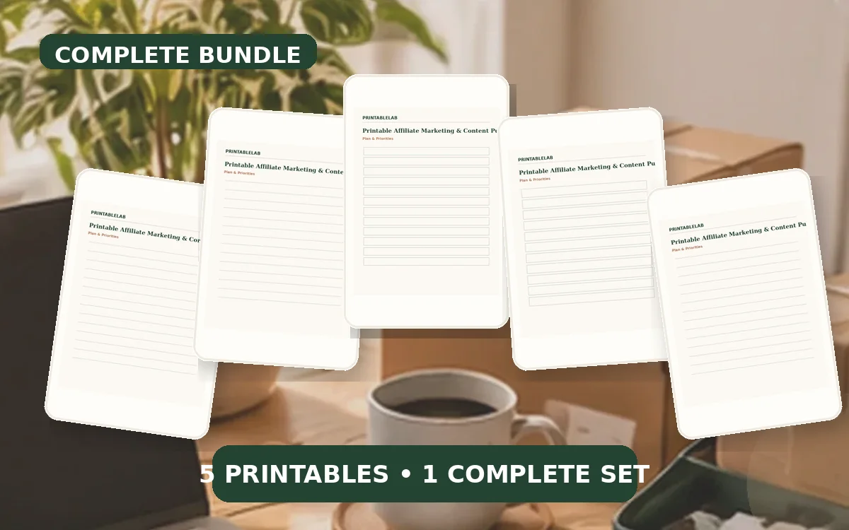 Complete Affiliate Marketing & Content Publishing Printable Bundle cover