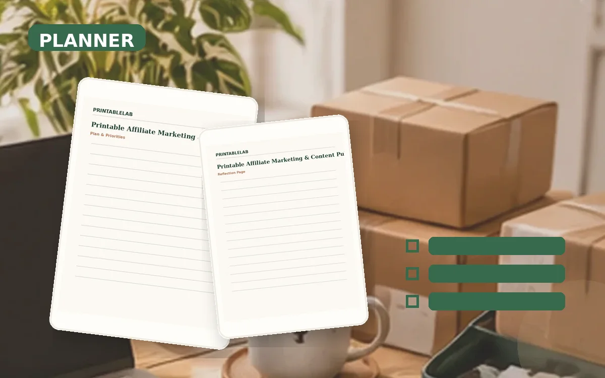 Printable Affiliate Marketing & Content Publishing Planner cover
