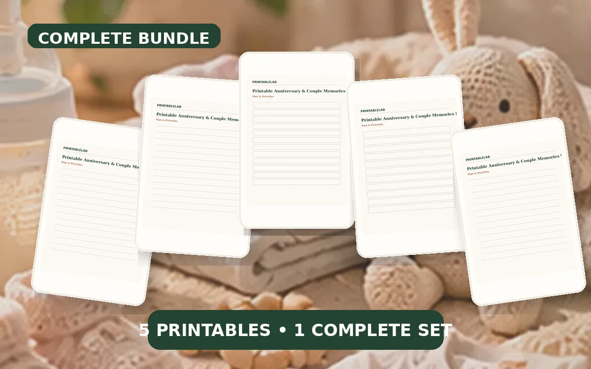 Complete Anniversary & Couple Memories Printable Bundle cover