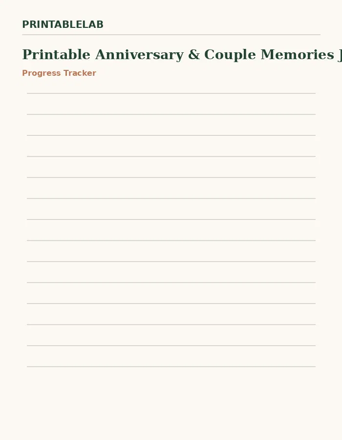 Printable Anniversary & Couple Memories Journal preview 3