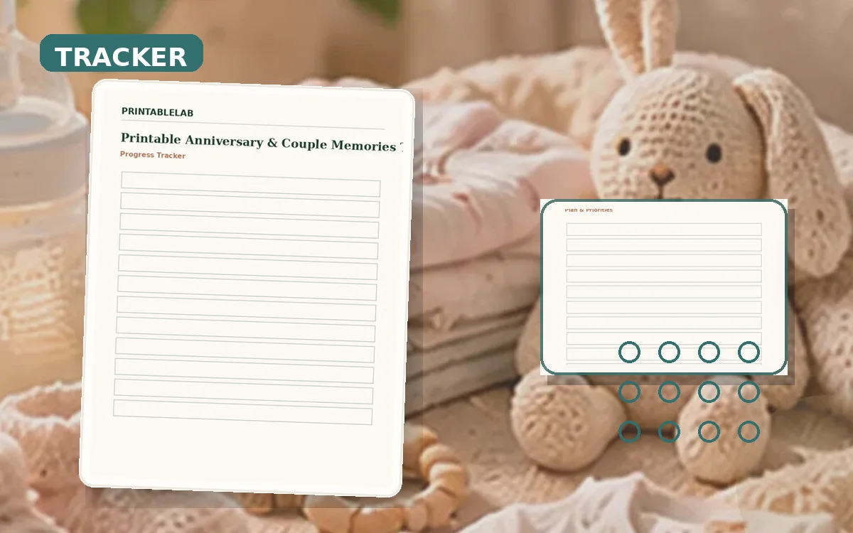 Printable Anniversary & Couple Memories Tracker cover
