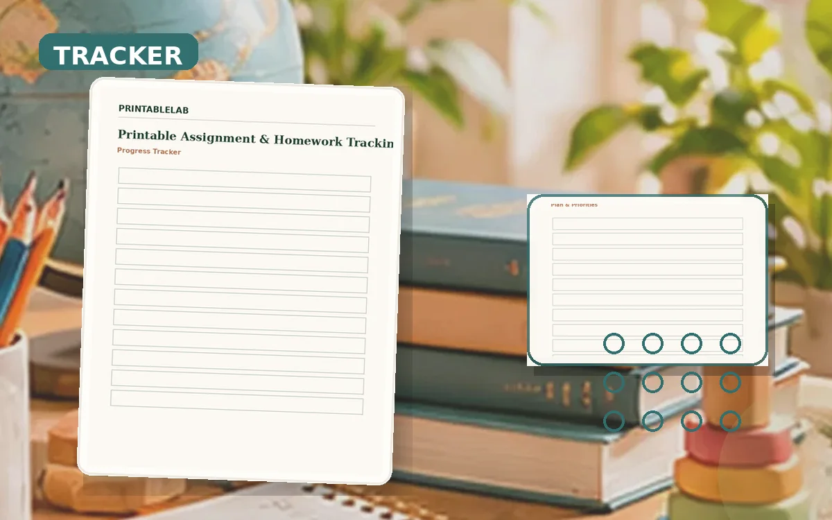 Printable Assignment & Homework Tracking Tracker cover