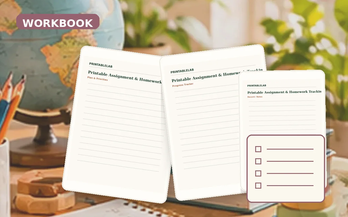 Printable Assignment & Homework Tracking Workbook cover