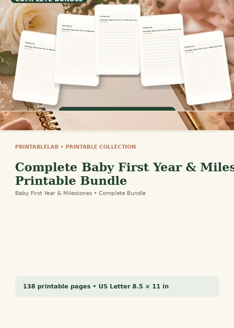 Complete Baby First Year & Milestones Printable Bundle cover