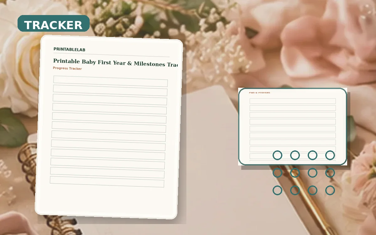 Printable Baby First Year & Milestones Tracker cover